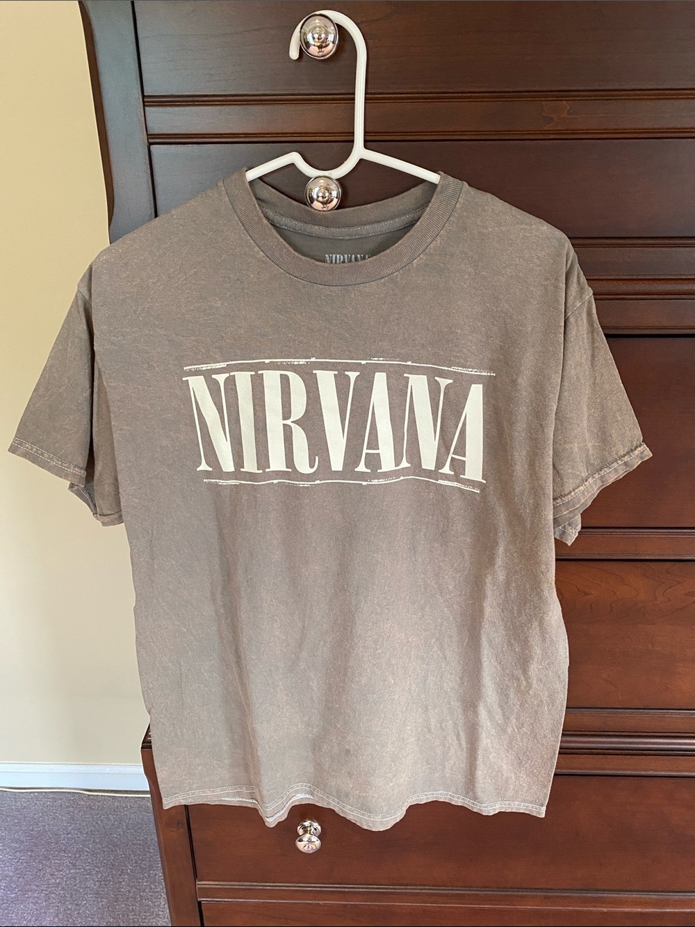Nirvana Men's Graphic Tee in Faded Brown